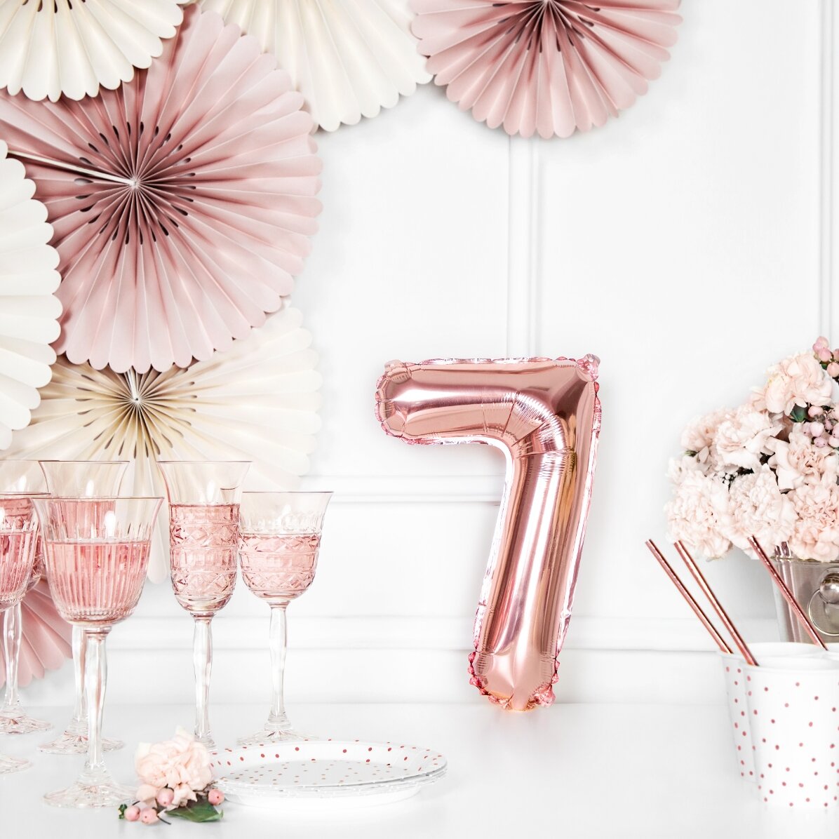 Ballons - Chiffres roses 35 cm