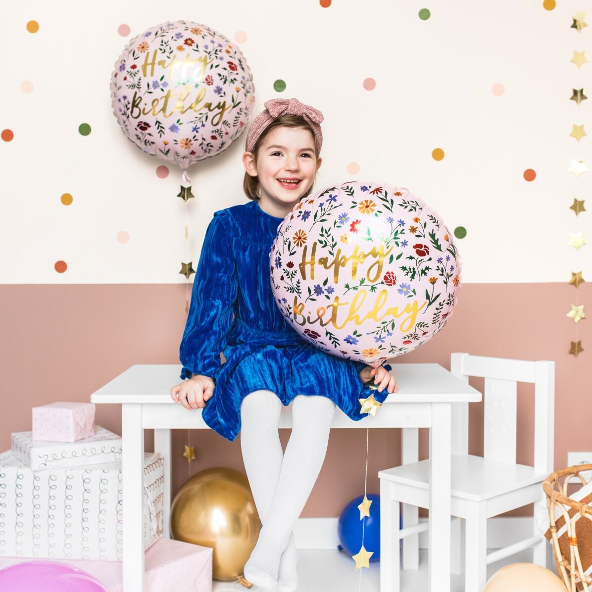 Ballon - Happy Birthday Flowers