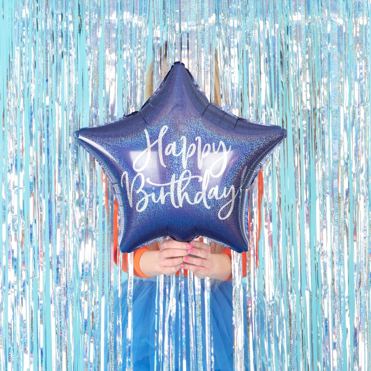 Ballon - étoile bleue « Happy Birthday »