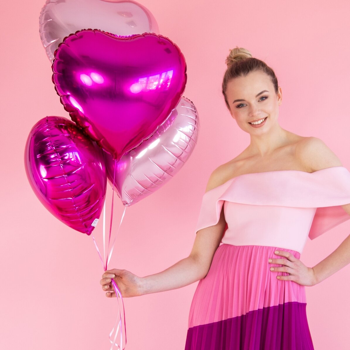 Ballon - Roze hart 45 cm