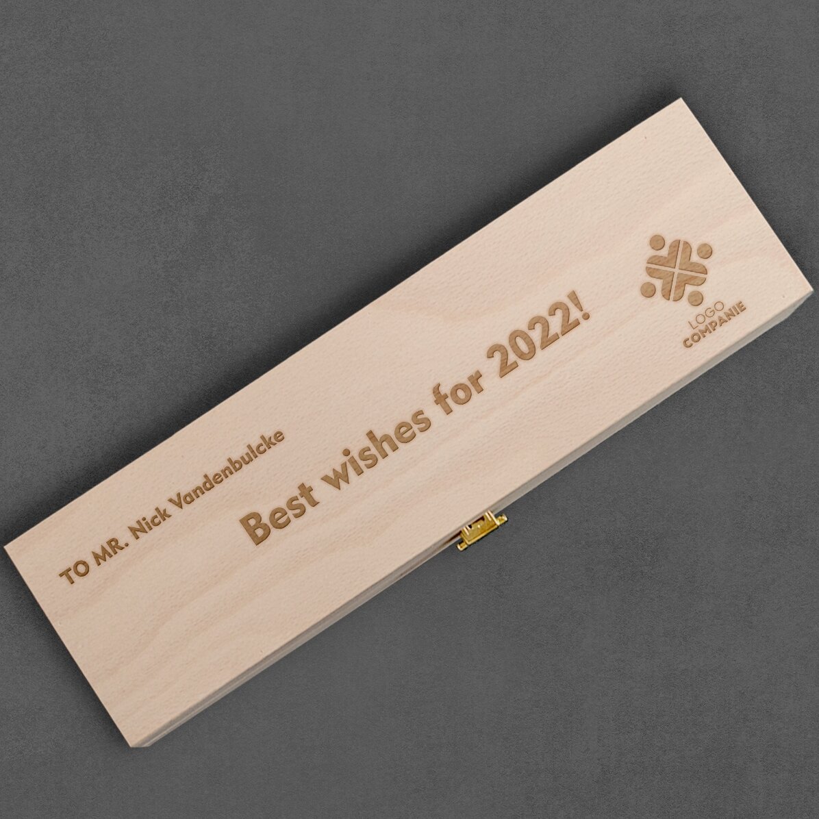 Coffret de vin personnalisé avec logo et message