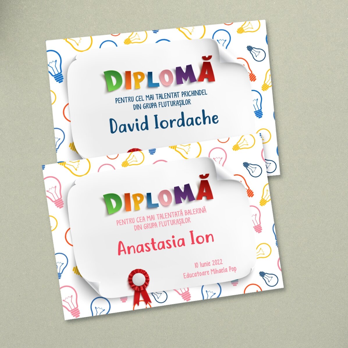 Diplôme personnalisé avec texte