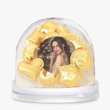 Globe de bureau personnalisé avec photo et texte - Ballons d'anniversaire