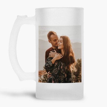 Gepersonaliseerde bierpul met 2 foto's