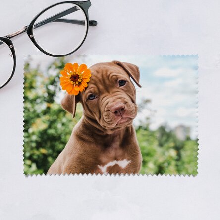 Gepersonaliseerde doek met een foto voor het schoonmaken van schermen en brillen