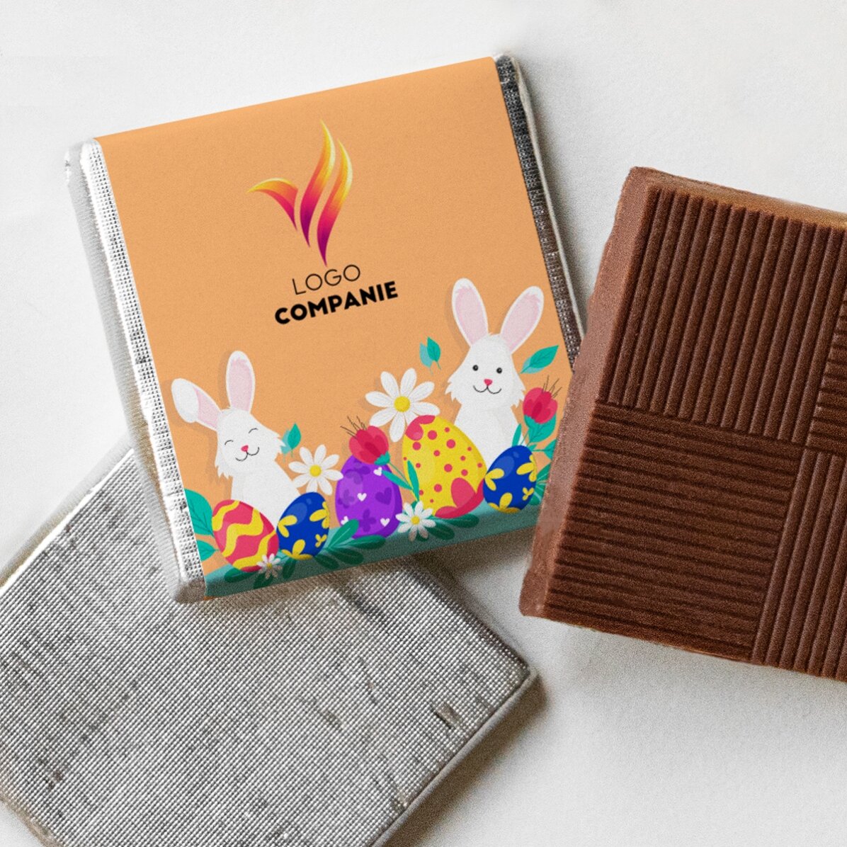 Mini-chocolat personnalisé avec logo - Joyeuses Pâques