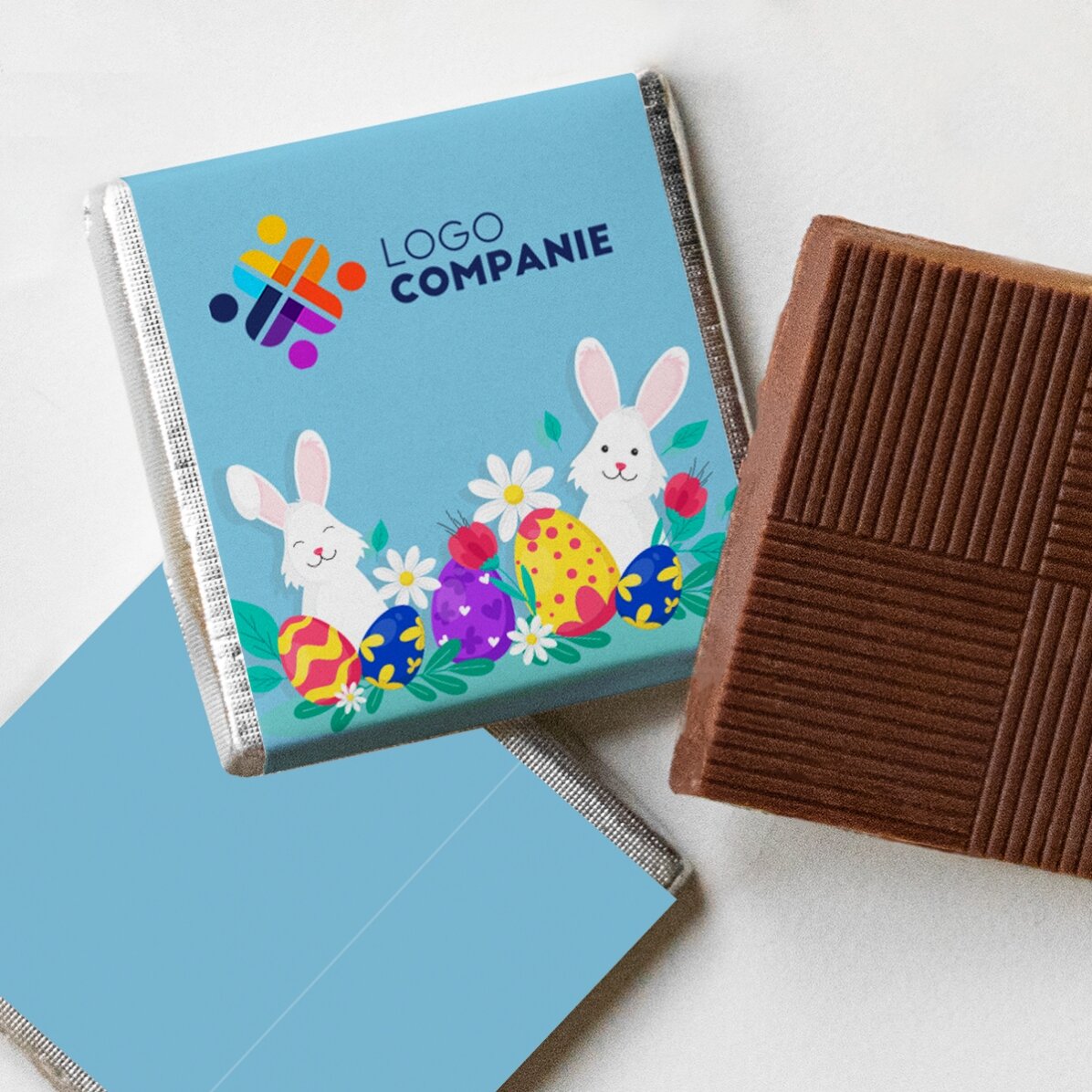 Mini-chocolat personnalisé avec logo - Joyeuses Pâques