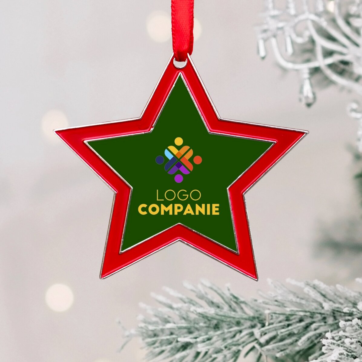 Gepersonaliseerde kerstboomversiering met logo - Model Steluta