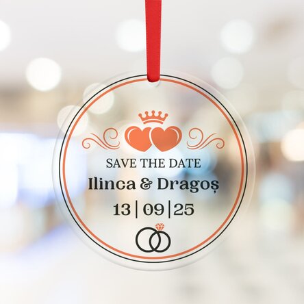 Rond ornament met gepersonaliseerde tekst - Save the Date