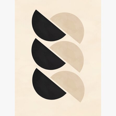 Poster met minimalistische geometrische vormen, halve cirkels