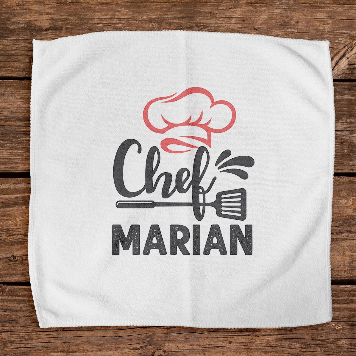 Gepersonaliseerde handdoek met tekst - Chef in de keuken