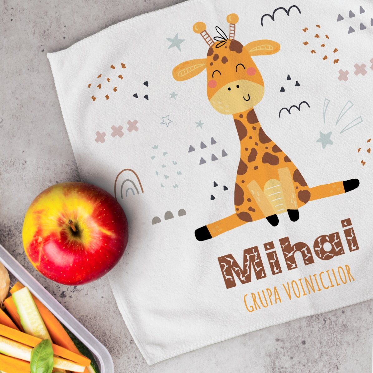Handdoek met gepersonaliseerde tekst - Giraffe