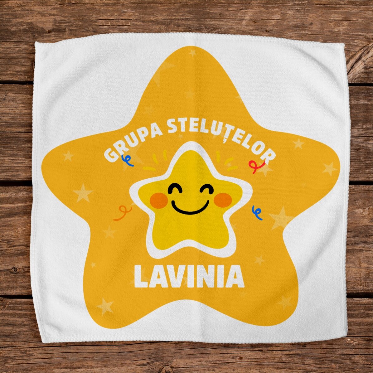 Gepersonaliseerde handdoek met tekst - Sterretjes