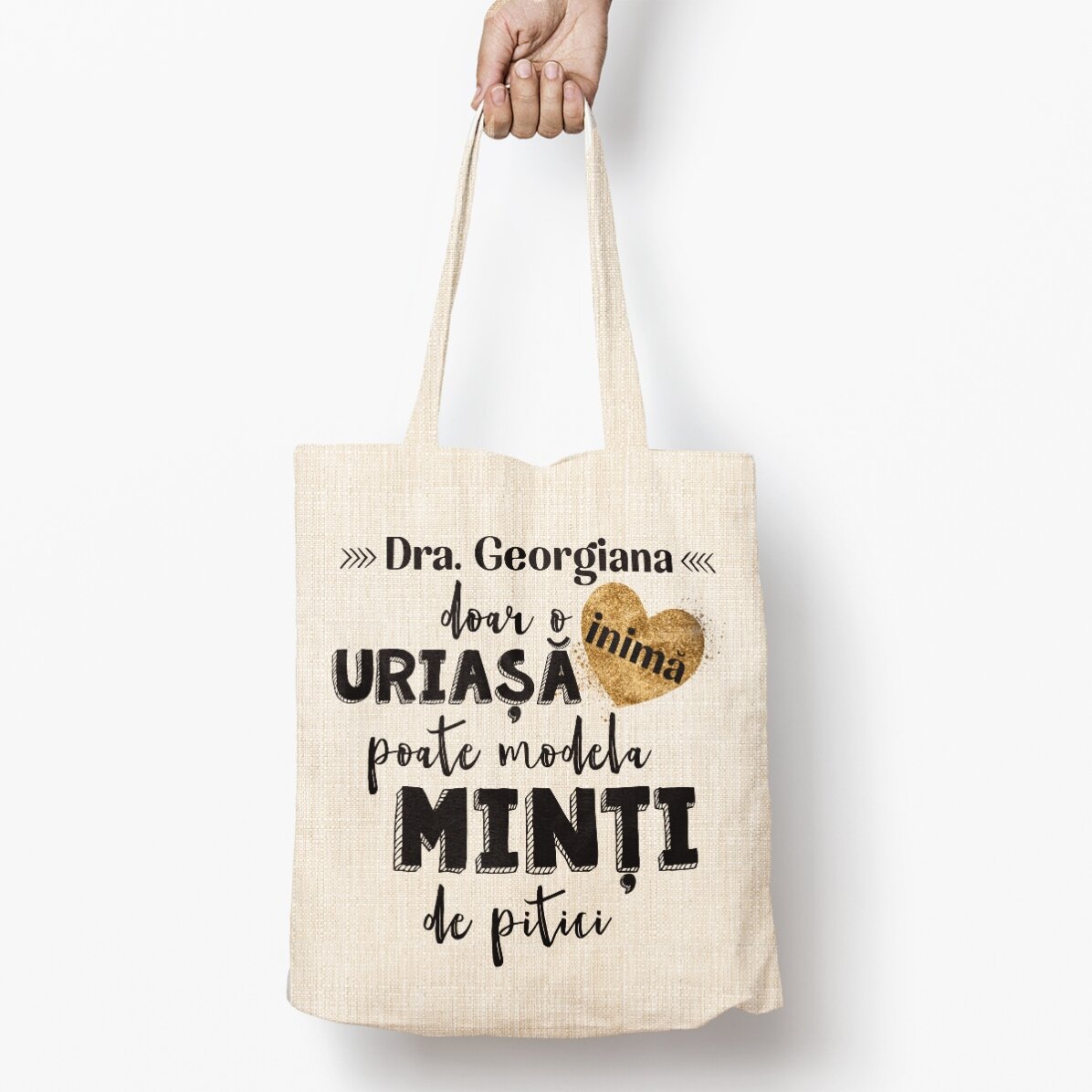 Gepersonaliseerde tas met tekst - Het hart van een leraar