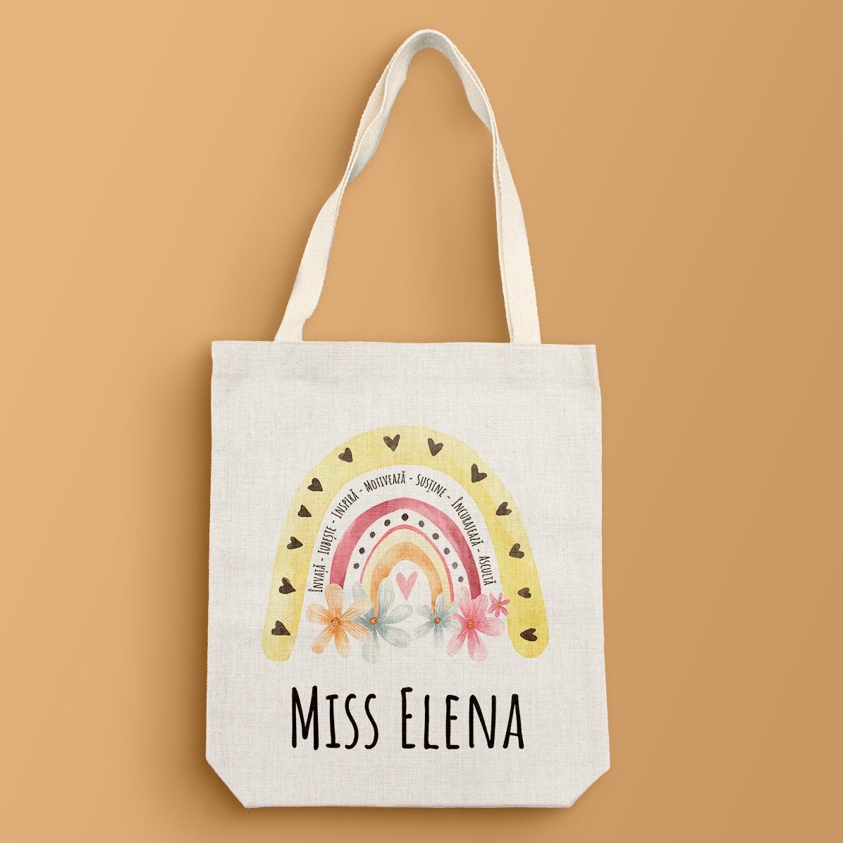 Gepersonaliseerde tas met naam voor lerares