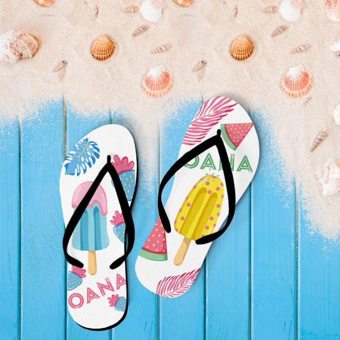 Op maat gemaakte teenslippers met naam - Tropical
