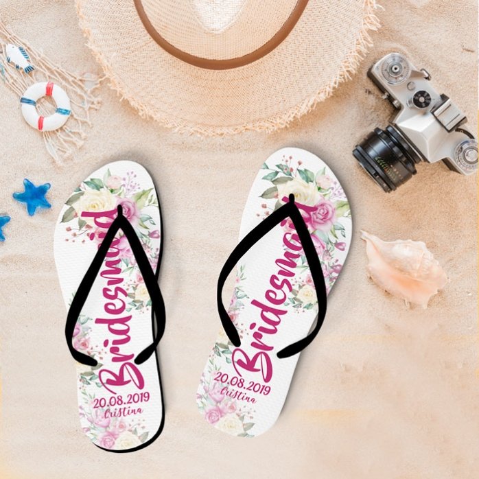 Gepersonaliseerde slippers met tekst - Bruidsmeisje