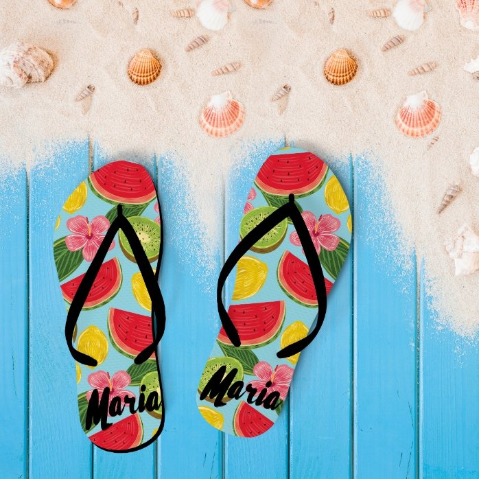 Gepersonaliseerde slippers voor kinderen met tekst - Watermelon