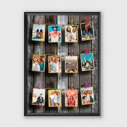 Gepersonaliseerd schilderij met 12 foto’s om in te lijsten