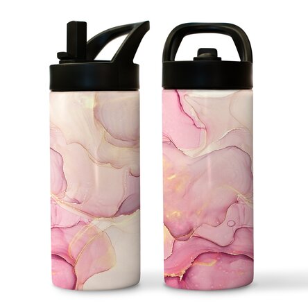 Thermosfles met handvat en rietje - Marble-collectie