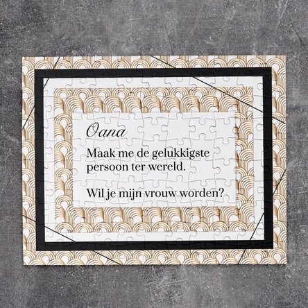 Gepersonaliseerde puzzel met tekst, 24 x 19 cm - Verborgen boodschap