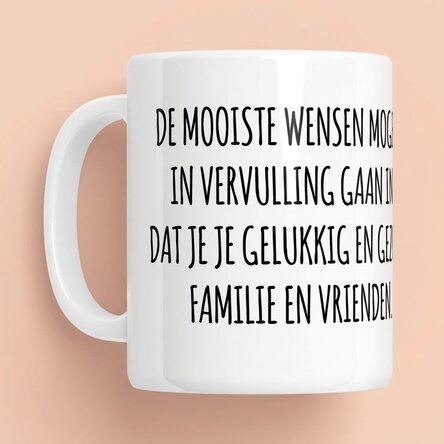Gepersonaliseerde mok met tekst - Boodschap voor vrienden