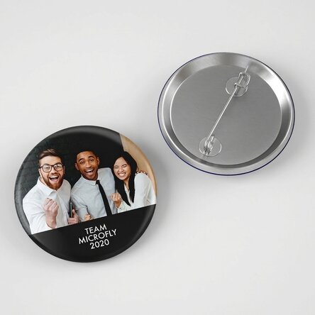 Gepersonaliseerde button met foto en tekst