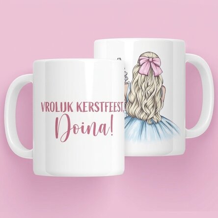 Mok met naam erop - Christmas Princess Blue