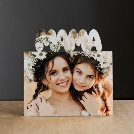 Gepersonaliseerde fotolijst voor op het bureau met een foto - model MUM