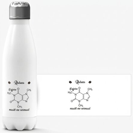 Gepersonaliseerde thermosfles met witte onderkant en naam - Chemistry