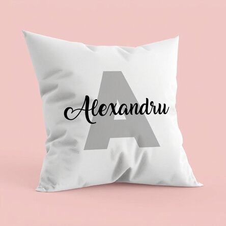 Coussin personnalisé avec inscription - Initiale