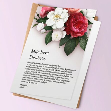 Gepersonaliseerde wenskaart met tekst - Liefdesbrief