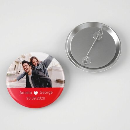 Badge personnalisé avec photo et texte - Love