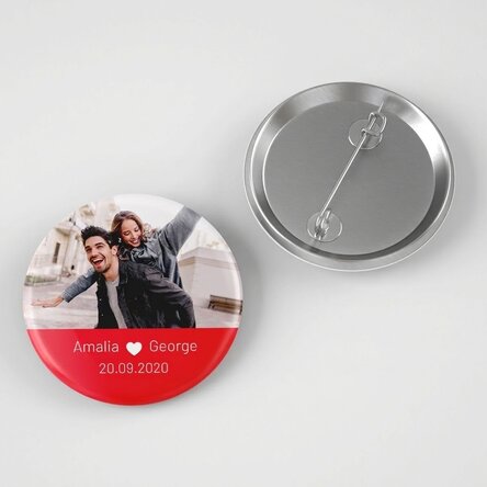 Gepersonaliseerde button met foto en tekst - Love