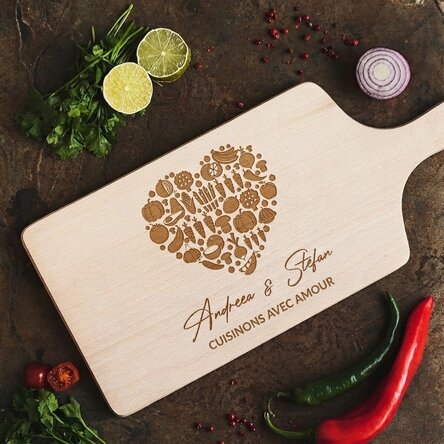 Planche à découper personnalisée - Love food