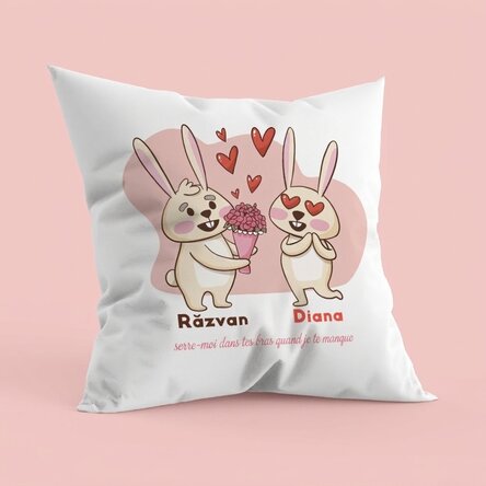 Coussin personnalisé avec inscription - « Prends-moi dans tes bras »