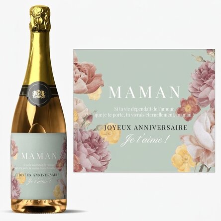 Vin mousseux personnalisé avec inscription - « Maman chérie »