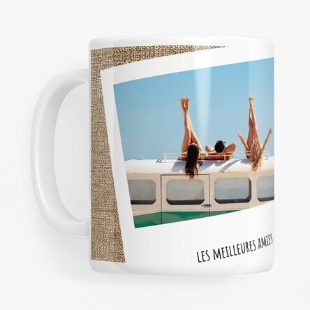 Tasse personnalisée avec 2 photos et un texte - Des souvenirs inoubliables
