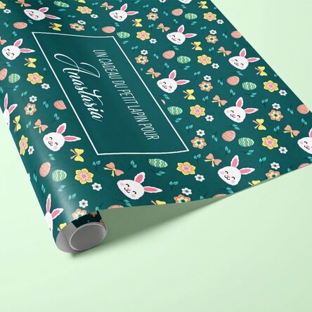 Papier d'emballage cadeau personnalisé avec texte - Pâques