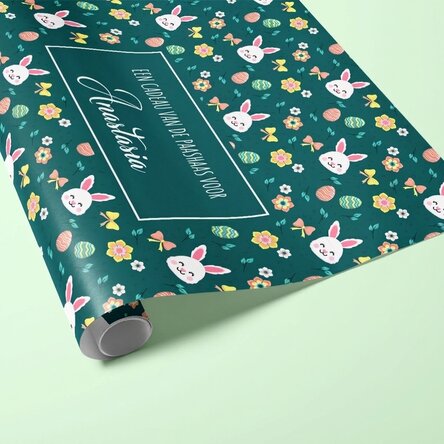 Gepersonaliseerd cadeaupapier met tekst - Pasen