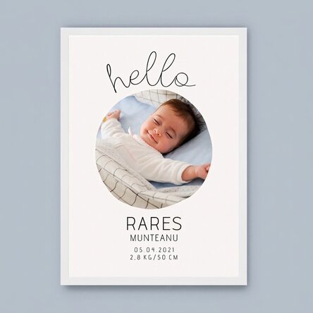 Tableau personnalisé avec un texte et une photo - Hello to you
