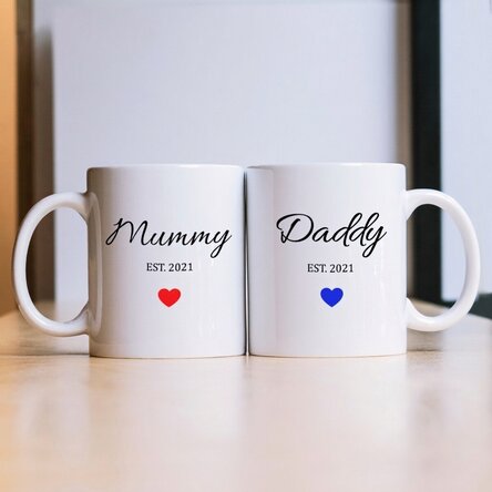 Mokken voor koppels met tekst - Mom & Dad