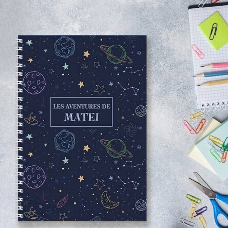 Carnet personnalisé avec texte pour enfants - Space