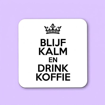 Gepersonaliseerde onderzetter met tekst - Keep Calm White