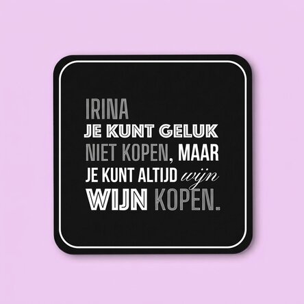 Glashouder met naam - Geluk