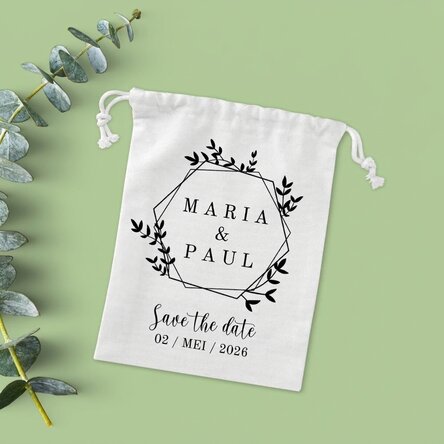 Kleine, gepersonaliseerde cadeauzakje met tekst - Save the date