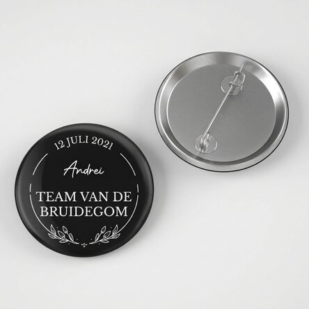 Gepersonaliseerde button met tekst - Groom's team