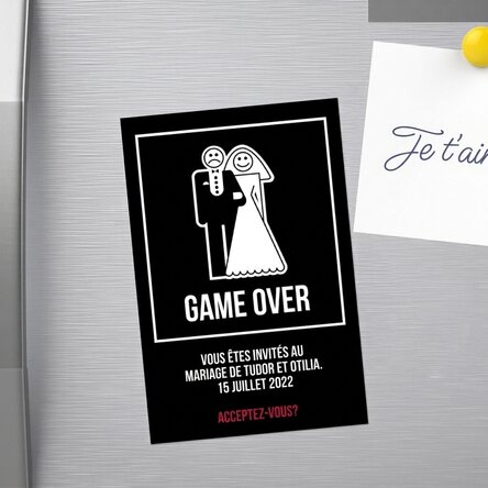 Aimant personnalisé 10 x 15 cm - Game over