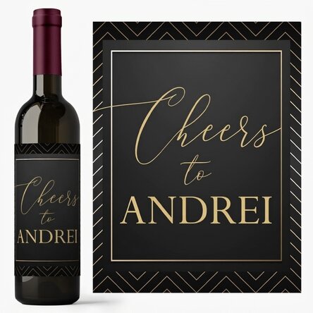 Wijn met gepersonaliseerde tekst - Cheers to