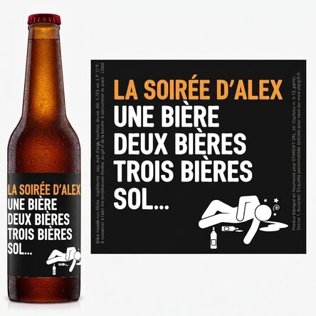 Bière personnalisée avec un texte - Une bière, deux bières...